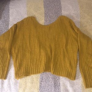 yellow cropped sweater